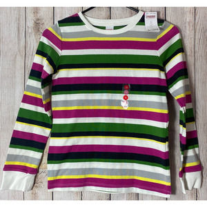 Vtg 2010 Gymboree MERRY & BRIGHT Striped Long Sleeve Shirt Top 12 NWT Flaw